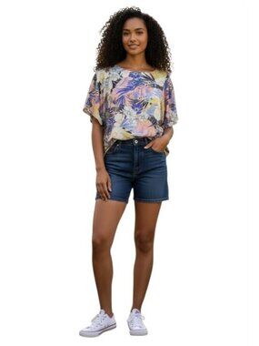 Sanctuary Pastel Floral Tropical Print Top In Pink Size Small